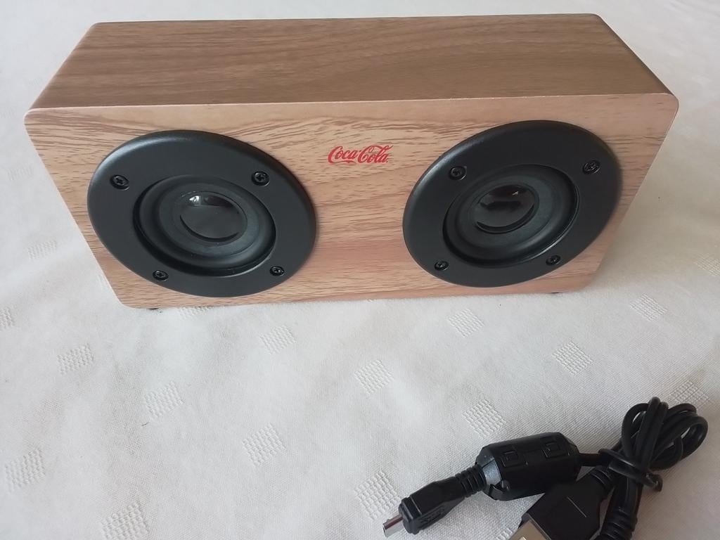 Coca- cola houten luidspreker box : nieuw, Audio, Tv en Foto, Ophalen of Verzenden, Nieuw