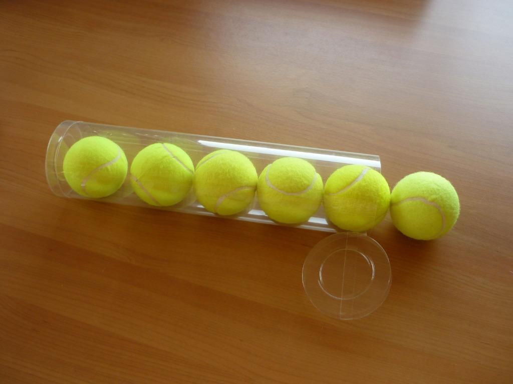 Lot van 6 gele tennisballen, Ophalen of Verzenden