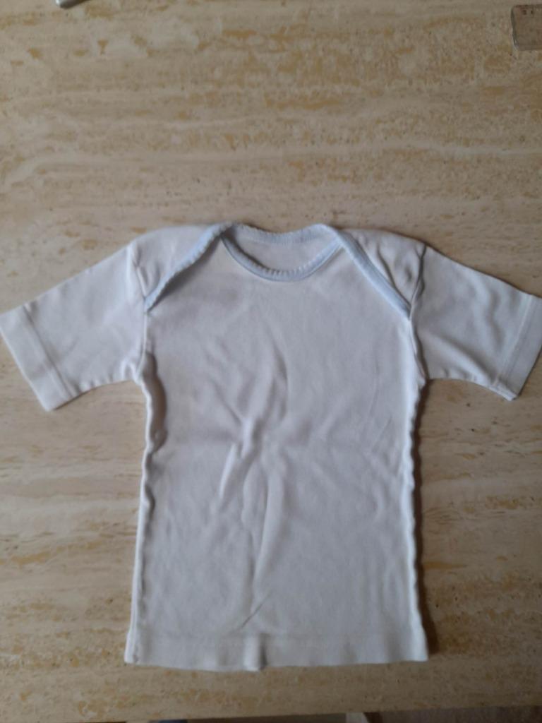 Gilet blanc pour bébé avec bordure bleu pâle taille 92 (6), Enlèvement ou Envoi, Utilisé, Geen merk, Garçon ou Fille