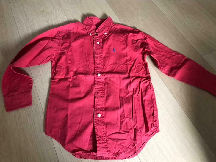 Rood hemd Ralph Lauren T5 / maat 110 in goede staat, Kinderen en Baby's, Ophalen of Verzenden, Gebruikt, Jongen, Overhemd of Blouse