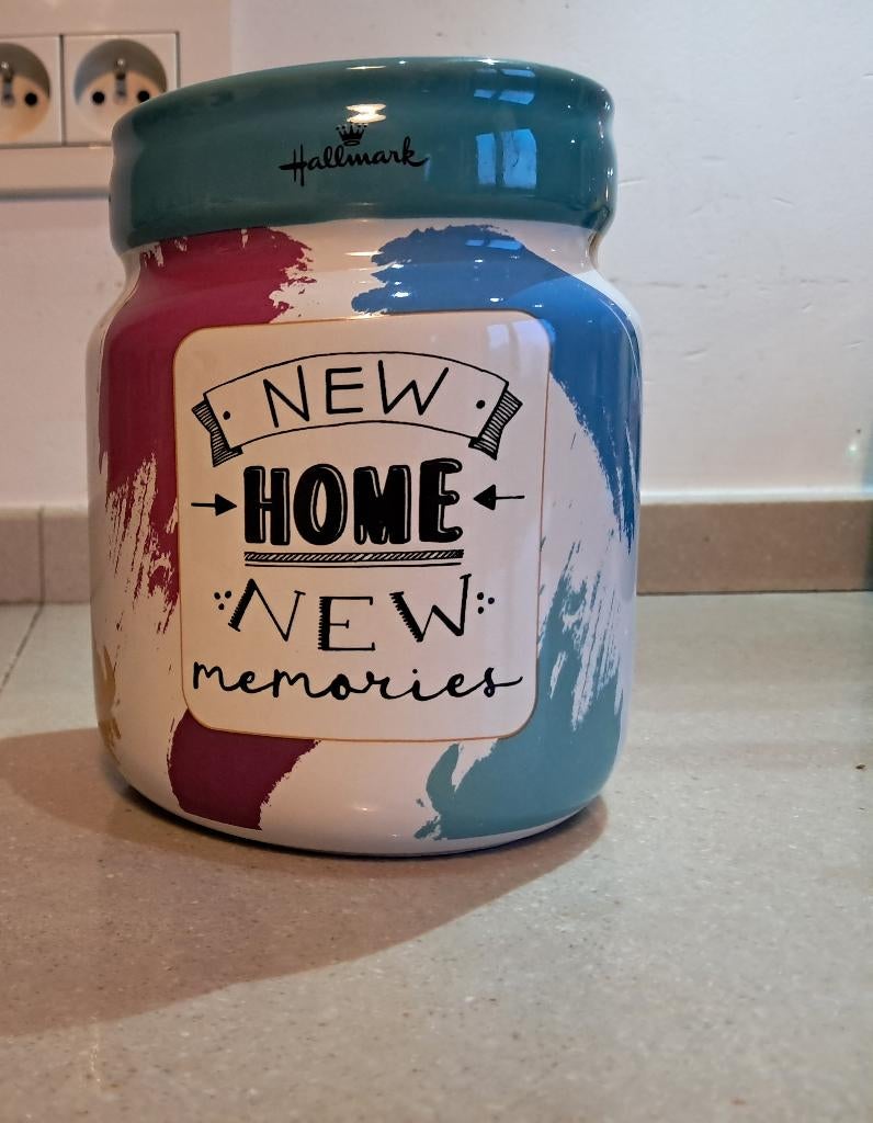 Spaarpot Hallmark - New Home - housewarming cadeau, Verzamelen, Spaarpotten, Ophalen, Gebruikt, Overige materialen, Overige thema's