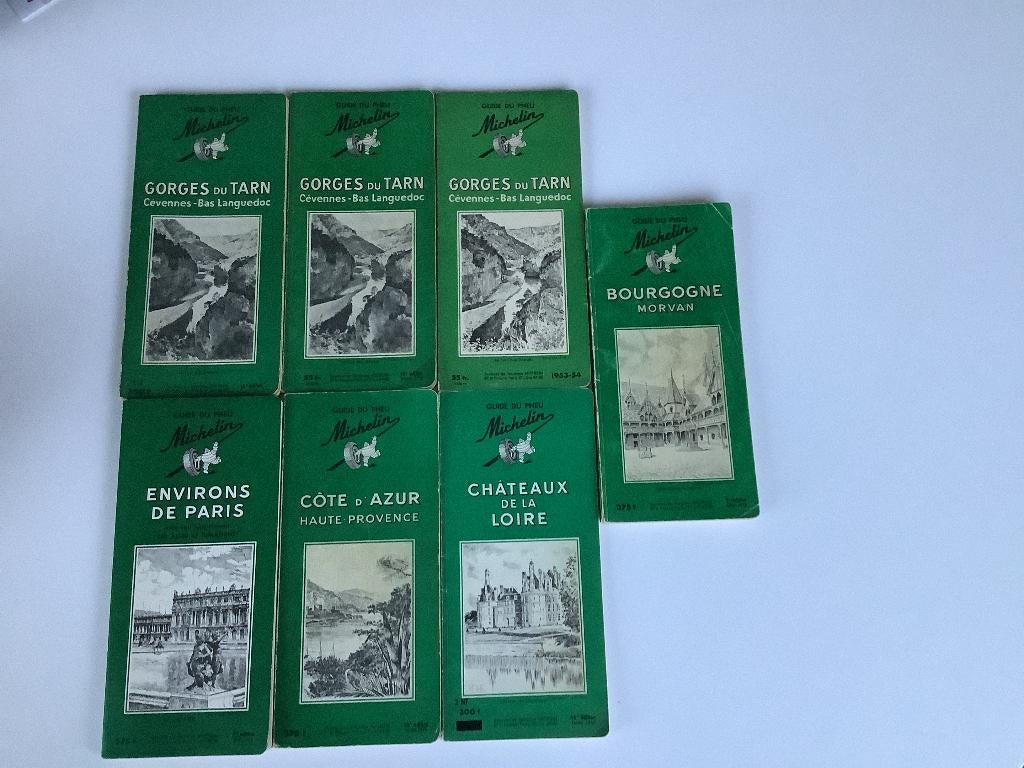 Groene Michelingidsen Frankrijk jaren 50'(voor verzamelaars), Gelezen, Michelin, Michelin Editions, Europa