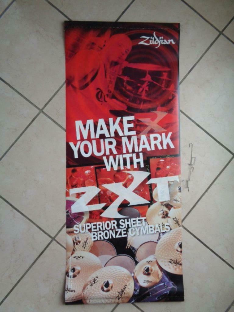 Poster Parchemin suspension. Plastique: "ZILDJIAN", Enlèvement ou Envoi, Utilisé