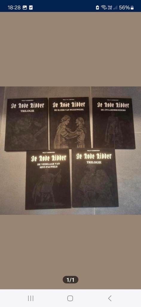 5 fluwelen hardcovers rode ridder, Ophalen of Verzenden