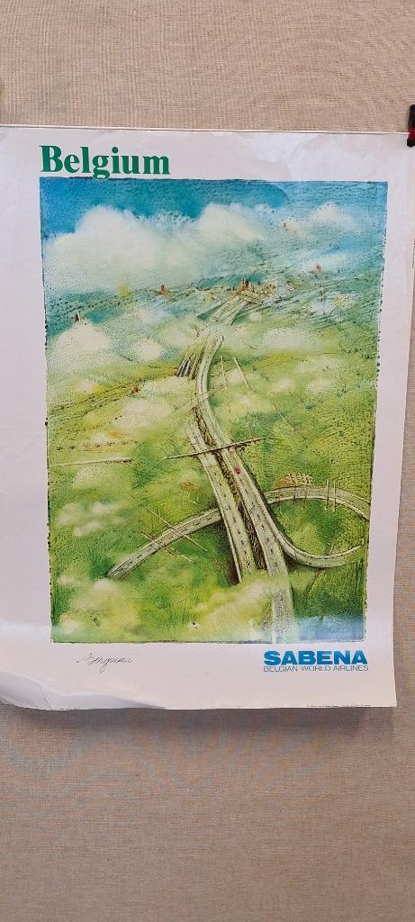 sabena affiche belgium, Verzamelen, Ophalen of Verzenden