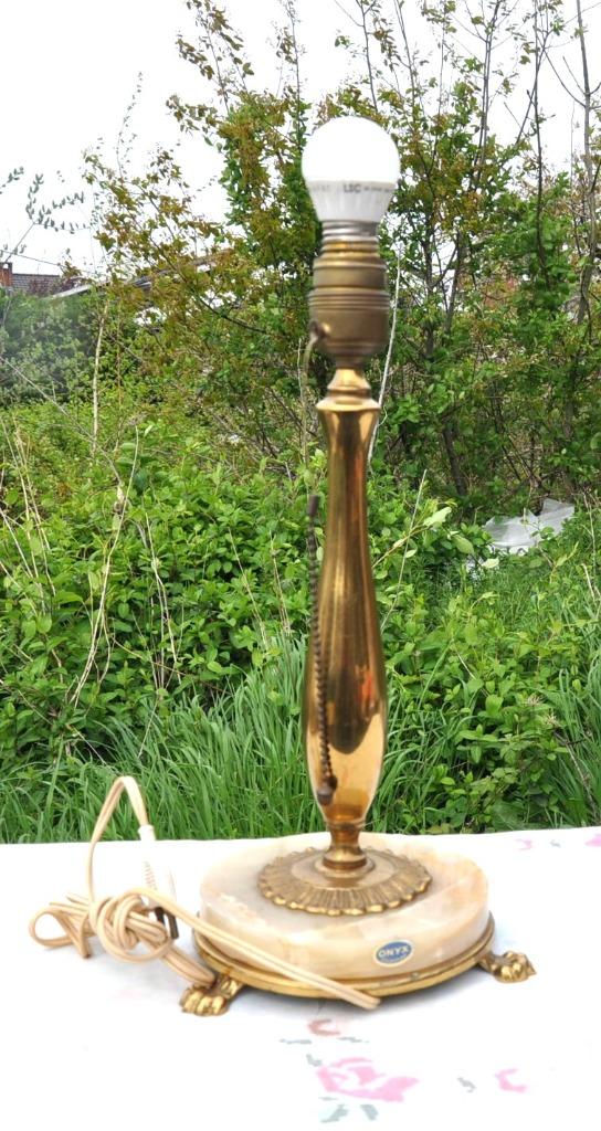 pied de lampe en laiton et onyx, Enlèvement ou Envoi