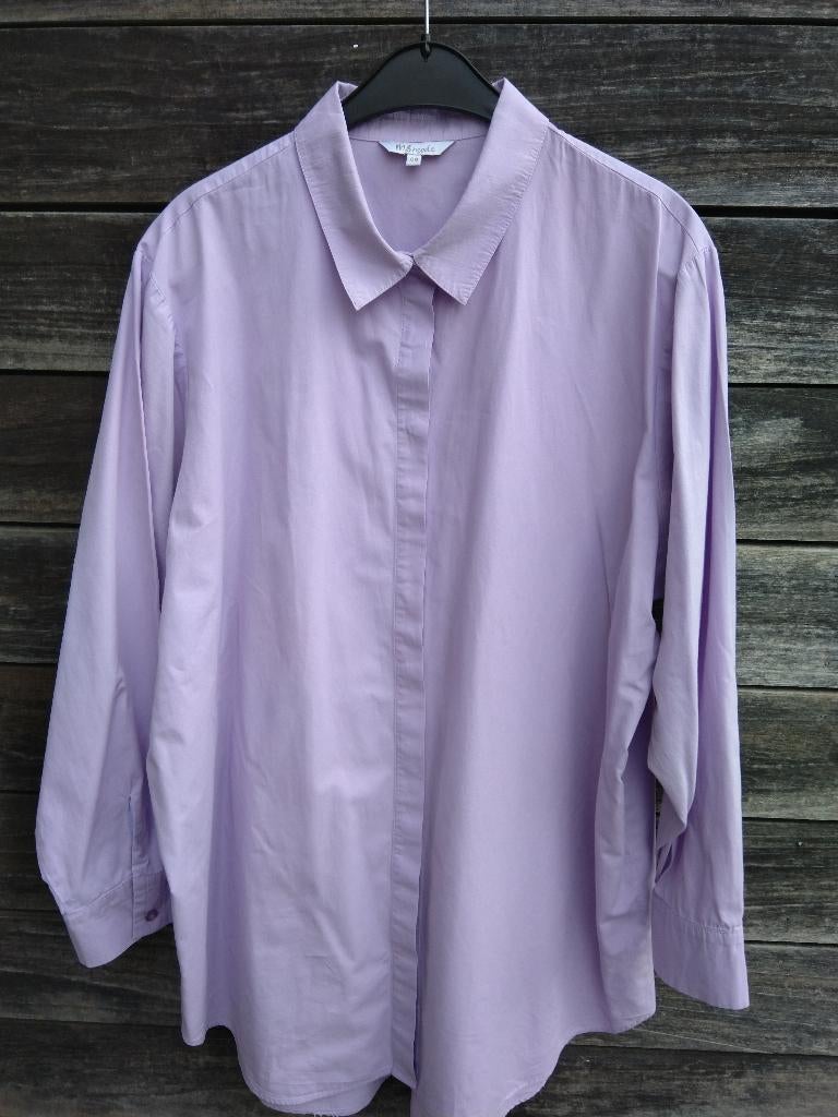 MS Mode Lila Katoenen Bloes In Maat 48/50, Kleding | Dames, MS- Mode, Blouse of Tuniek, Paars, Ophalen of Verzenden