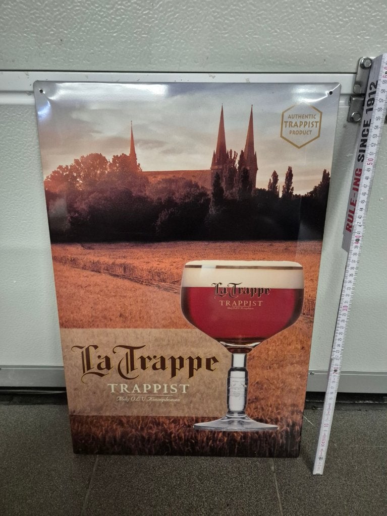 La Trappe bierplakkaat, Verzamelen, Ophalen of Verzenden, Zo goed als nieuw, Reclamebord, Plaat of Schild, La Trappe