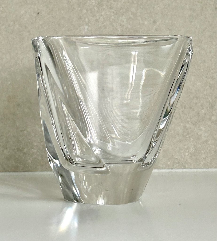 Val Saint Lambert kristal vaasje Tricorne Peter Münk, Antiek en Kunst, Ophalen of Verzenden