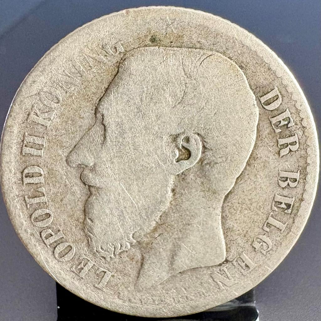 1 Frank - barbe étroite - Léopold II - 1886 - argenté, Enlèvement ou Envoi, Monnaie en vrac, Argent, Argent