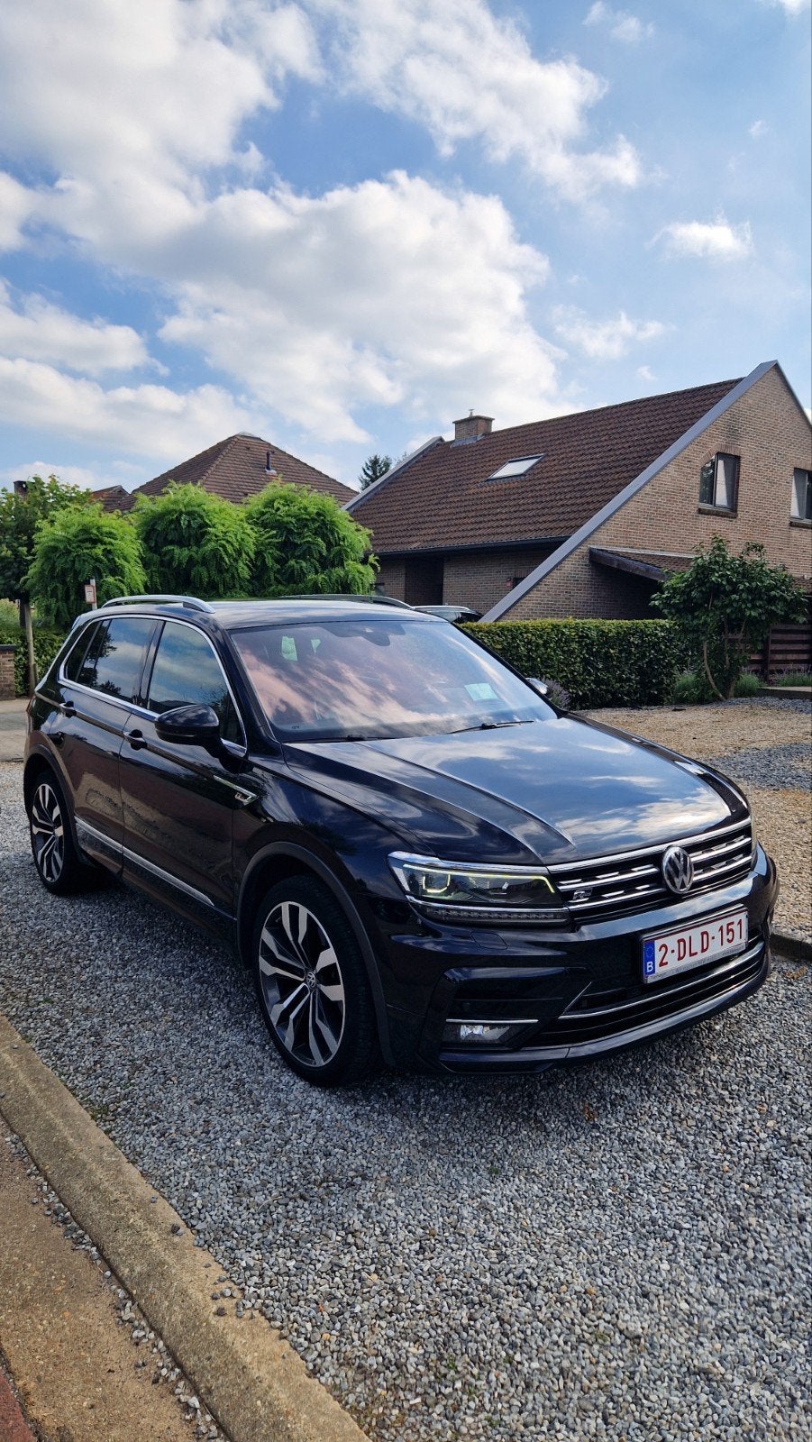 Volkswagen Tiguan R-Line 2.0 TSI 220 PK DSG 4Motion – 2018, Auto's, Automaat, Monovolume, Zwart, Leder