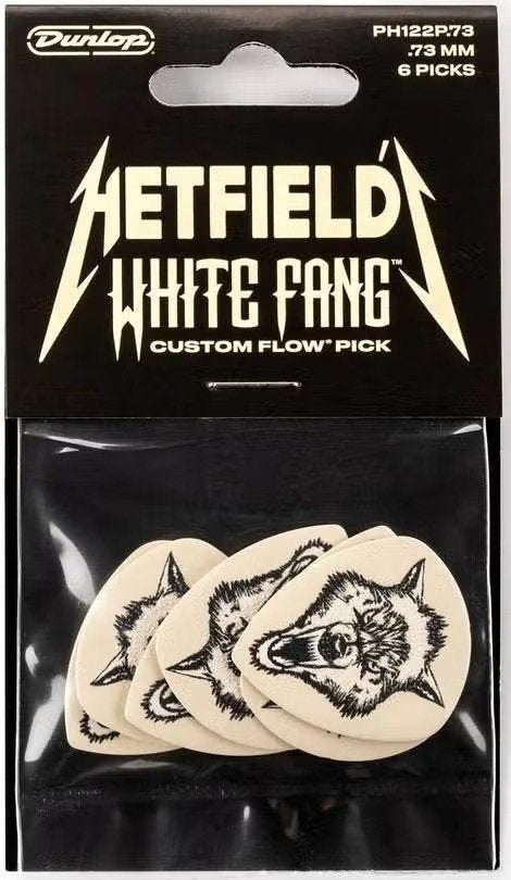 Jim Dunlop Hetfield White Fang plectrum 0.73 mm 6-pack, Ophalen of Verzenden, Nieuw, Overige instrumenten
