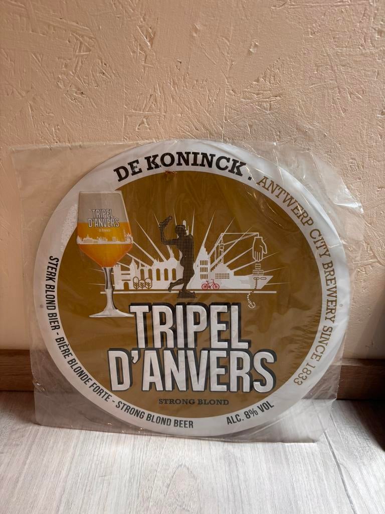 Nieuw triple d’anvers bord, Verzamelen, Biermerken, Ophalen, Zo goed als nieuw