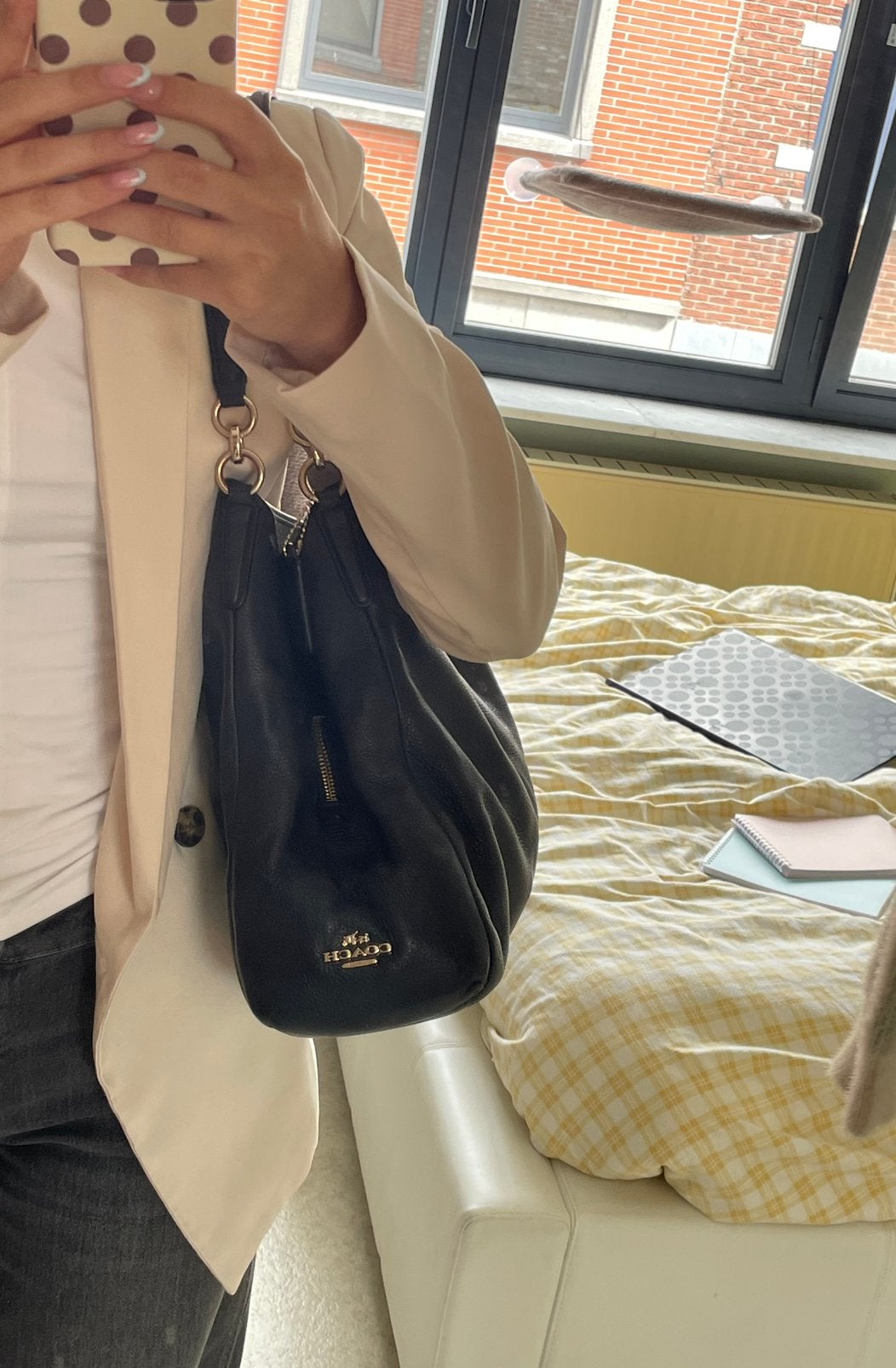 Sac à bandoulière Coach Madison — Cuir grainé bleu marine, Enlèvement, Utilisé, Bleu, Sac à bandoulière