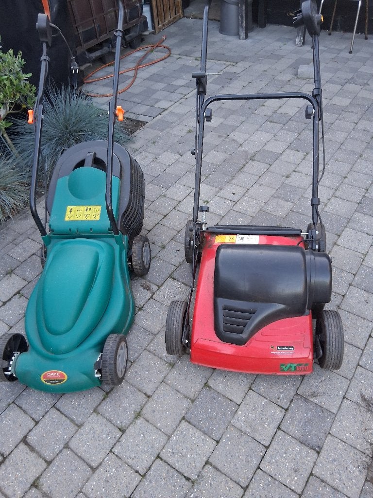 Grasmachien + verticuteermachine, Tuin en Terras, Ophalen, Cirkelmaaier, Gebruikt, Elektrische grasmaaier