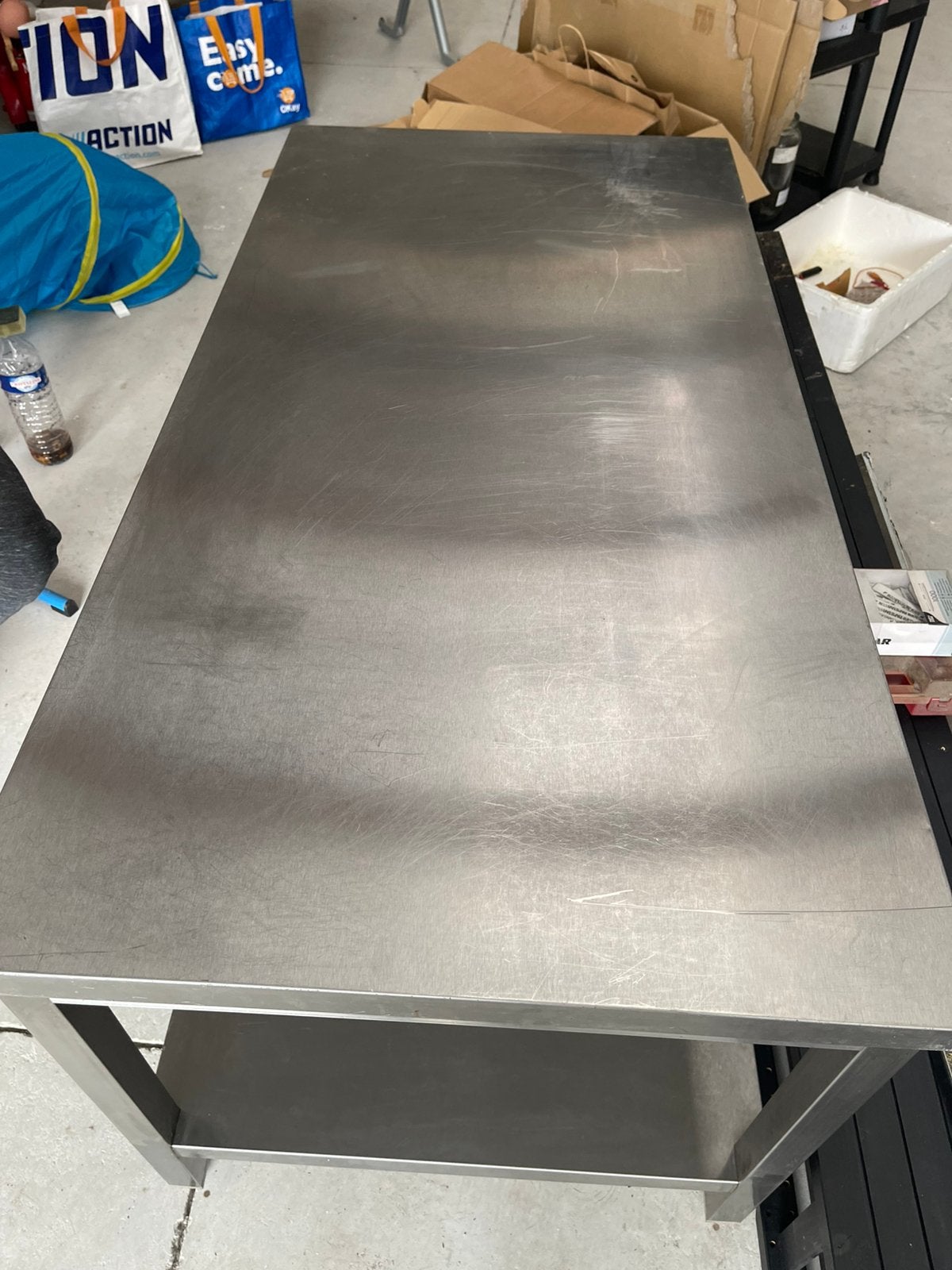 Professionele RVS werktafel 140 x 70 cm met onderschap, Enlèvement