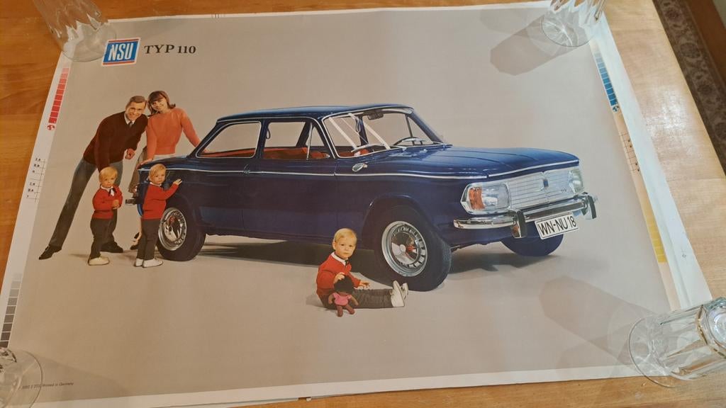 NSU TT - Prinz 1000 TYP110 reclameposter uit 1964-67 - A1, Ophalen of Verzenden