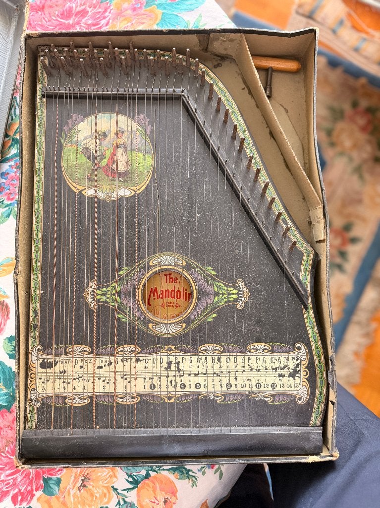 Antieke akkoordciter „The Mandolin Harp” - Saxe Art, Ophalen, Gebruikt, Citer