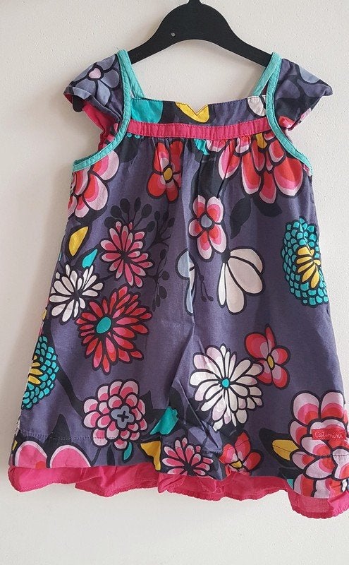 CATIMINI - Robe à fleurs violet/rose/... - T.2 ans/86 cm, Robe ou Jupe, Enlèvement ou Envoi, CATIMINI, Utilisé