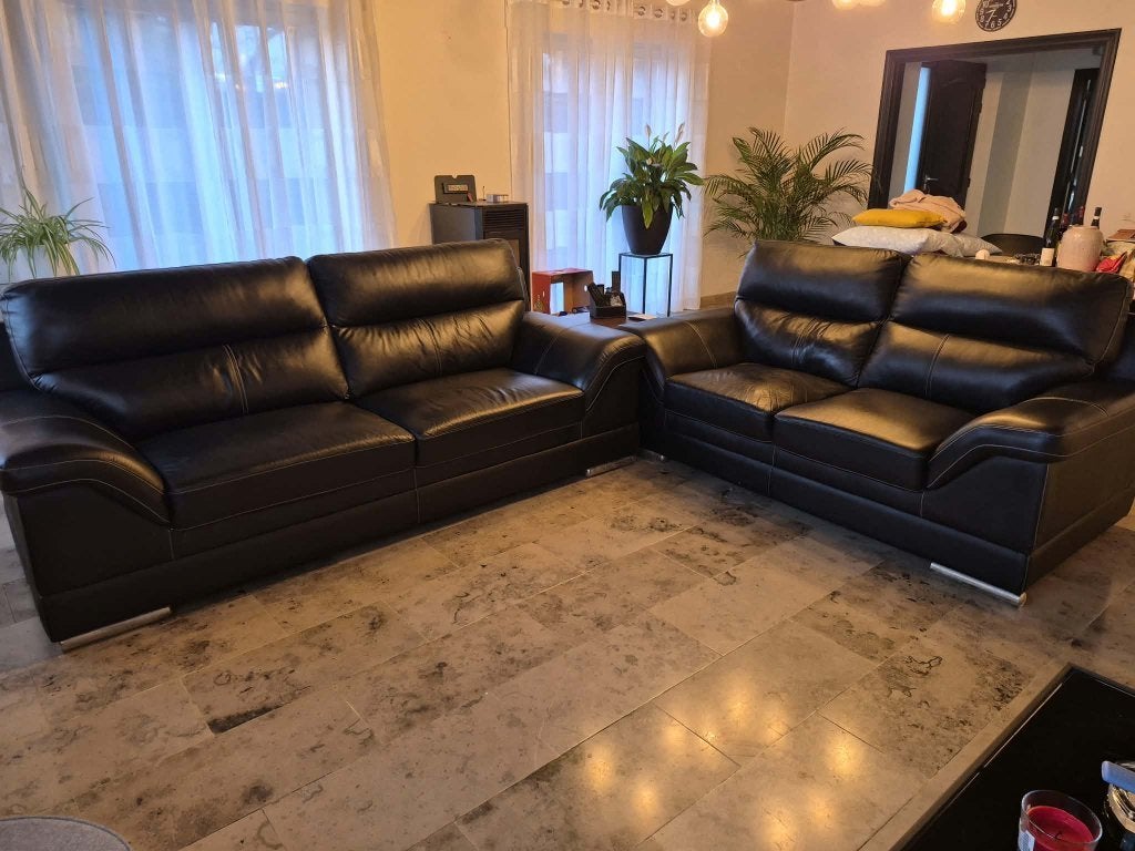 Lederen lounge, Ophalen, Voir photos, Leer, Zo goed als nieuw