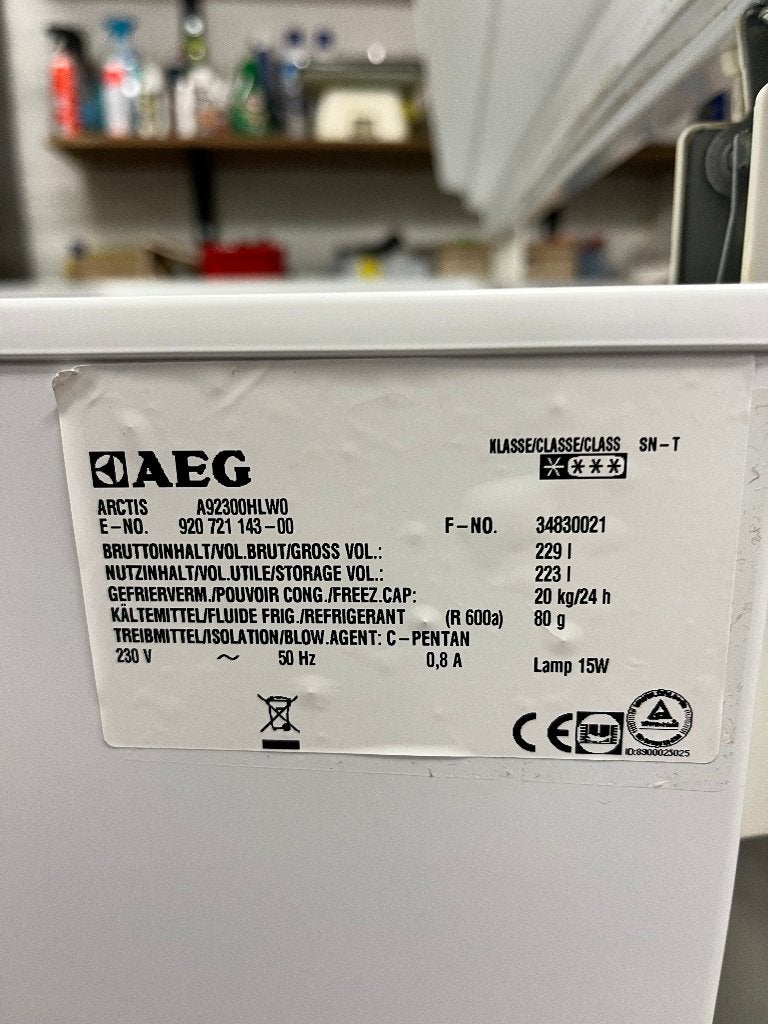 diepvrieskist AEG, Elektronische apparatuur, Vrieskist, Gebruikt, Energieklasse A of zuiniger, Vrijstaand