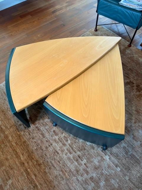 Salontafel met dubbel zwenkbaar bovenblad, Ophalen, Gebruikt, 100 tot 150 cm, 50 tot 100 cm