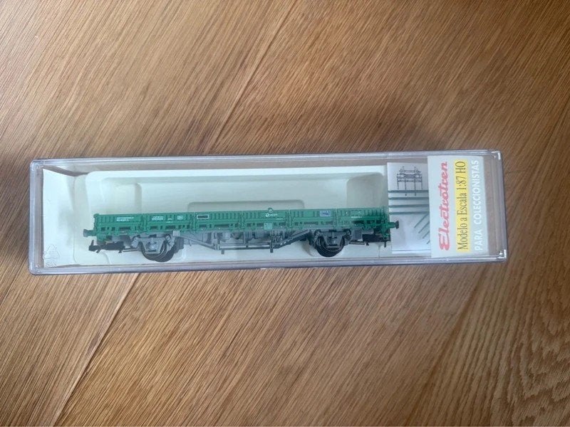 Wagon plat à ranchers Ks Cargas RENFE H0 Electrotren 1438K, Autres marques, Enlèvement ou Envoi, Wagon, Comme neuf