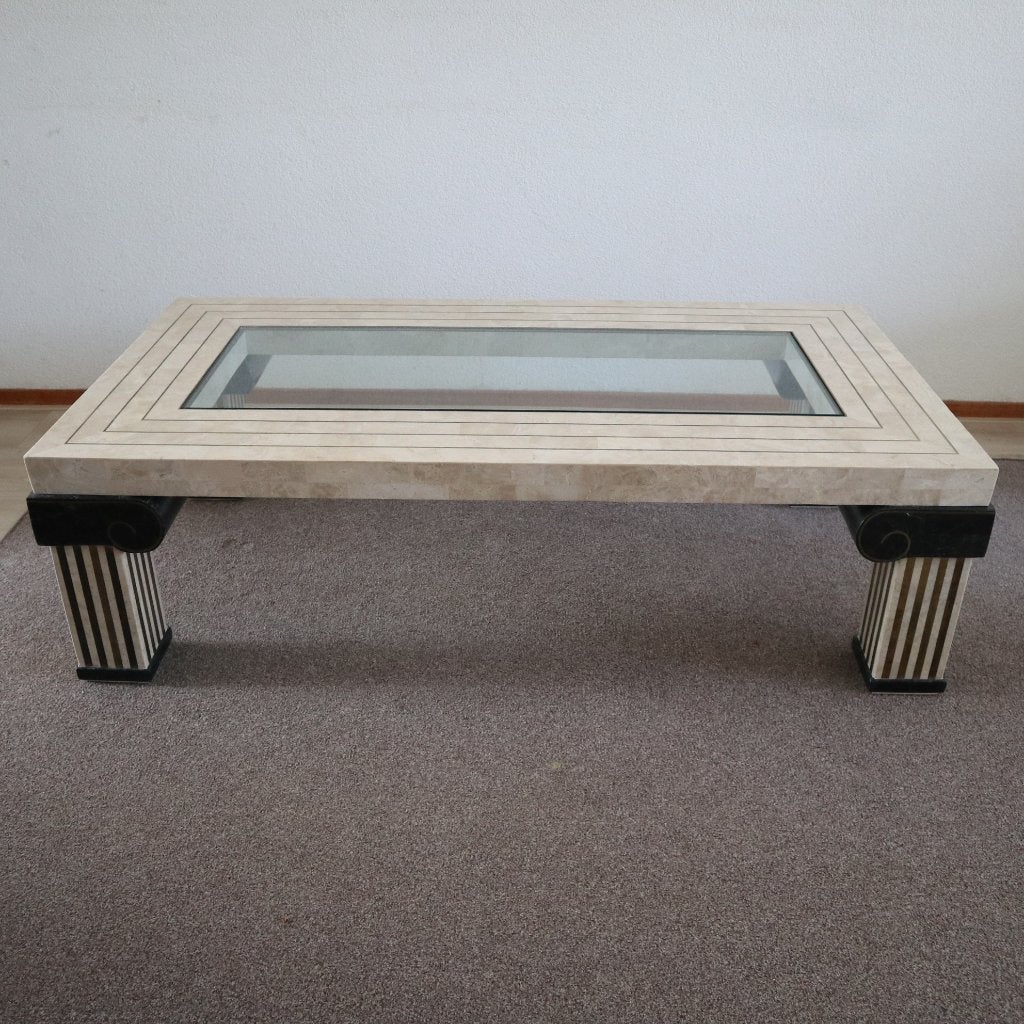 Salontafel, Huis en Inrichting, Tafels | Salontafels, 100 tot 150 cm, Maitland Smith Tesselated, Zo goed als nieuw, Minder dan 50 cm