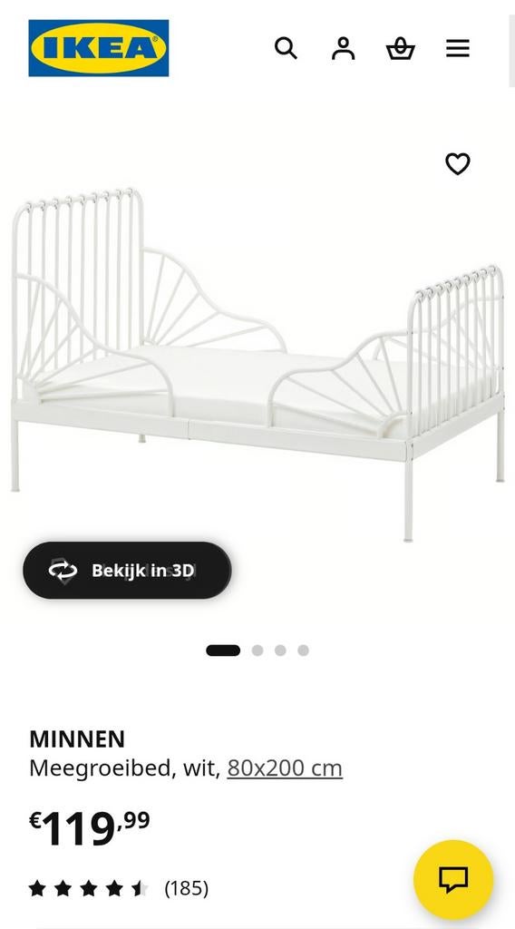 Meegroeibed Ikea, Huis en Inrichting, Slaapkamer | Bedden, Ophalen, Wit