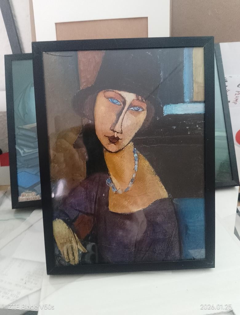 Modigliani.                      Foto Poster inglijst, Verzenden