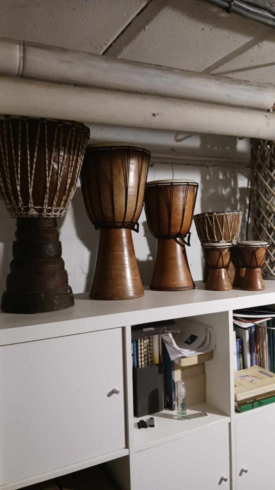 collectie van 7 djembé's, Muziek en Instrumenten, Ophalen, Zo goed als nieuw, Trommel