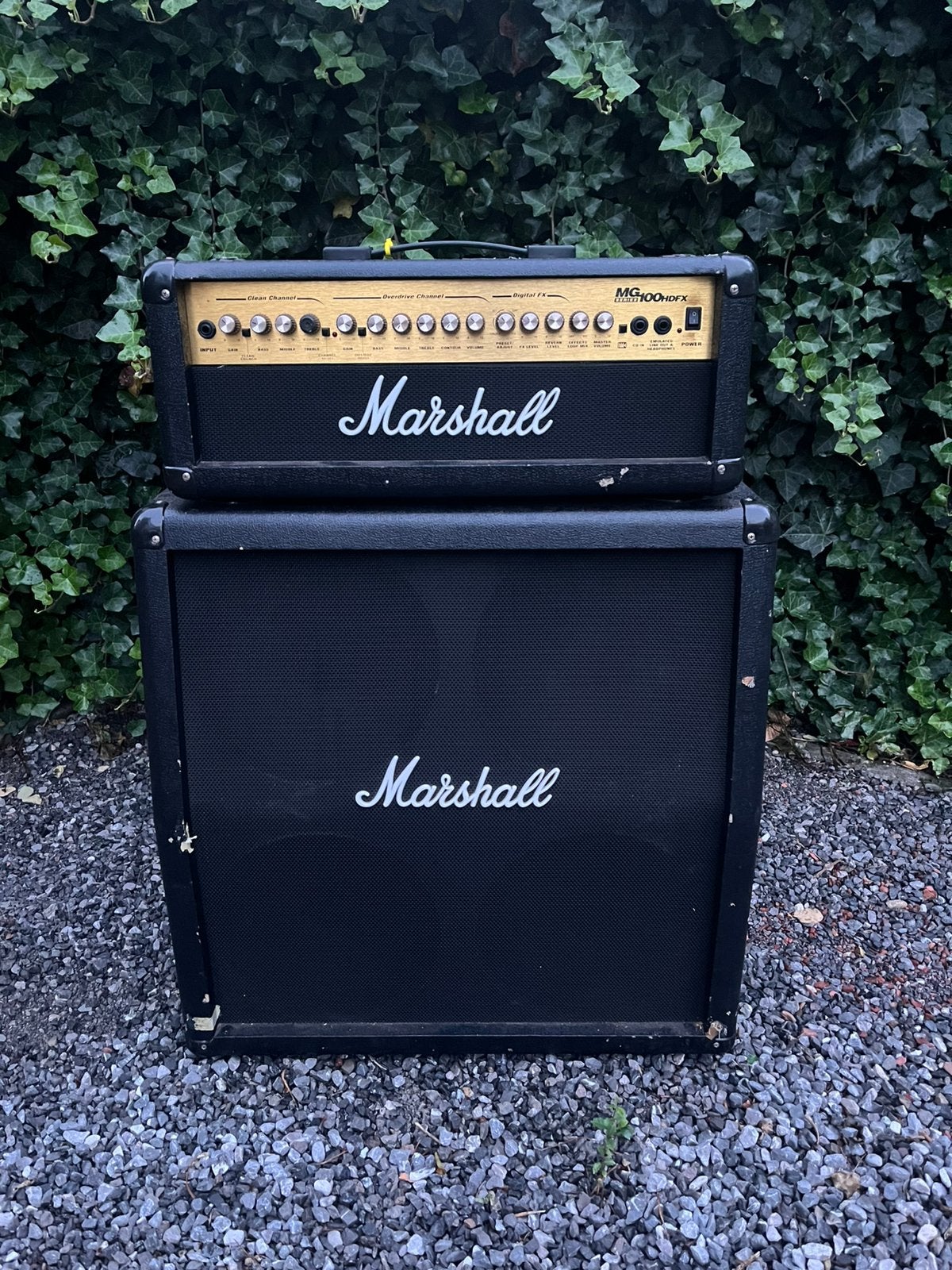 Marshall MG100hdfx + cabinet, Muziek en Instrumenten, Versterkers | Bas en Gitaar, Ophalen, Gebruikt, Gitaar, 100 watt of meer