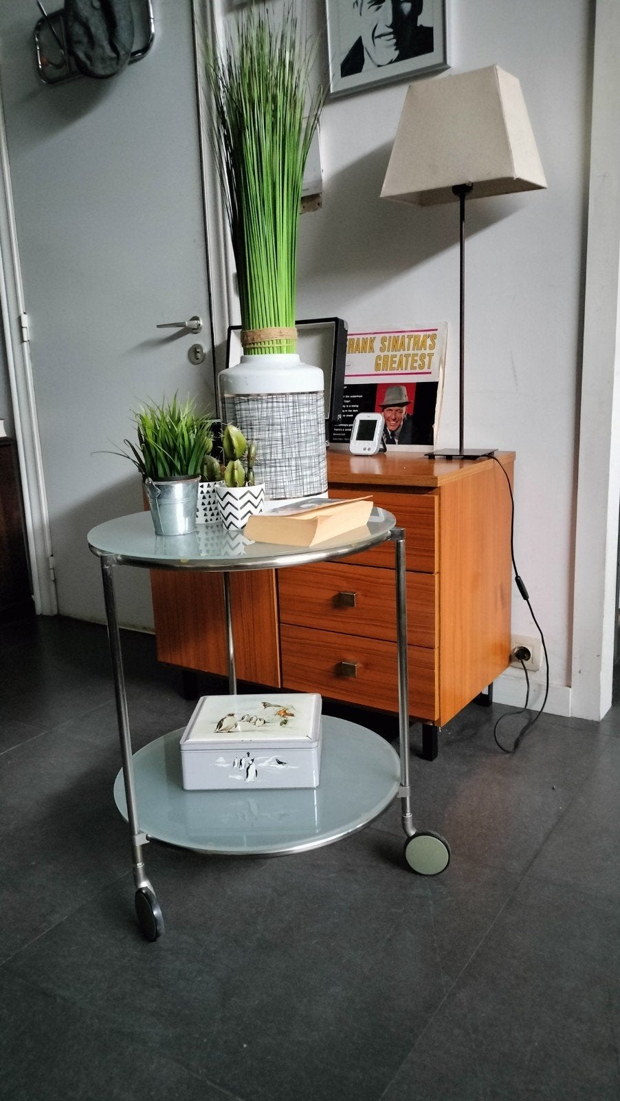 vintage IKEA STRIND serveerwagen., Enlèvement, Verre