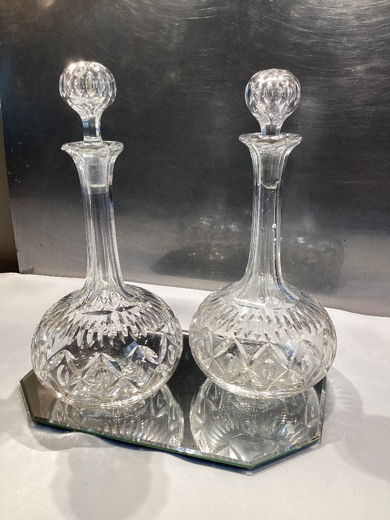 Paire de carafes en cristal Napoléon III. K094/Ca., Enlèvement