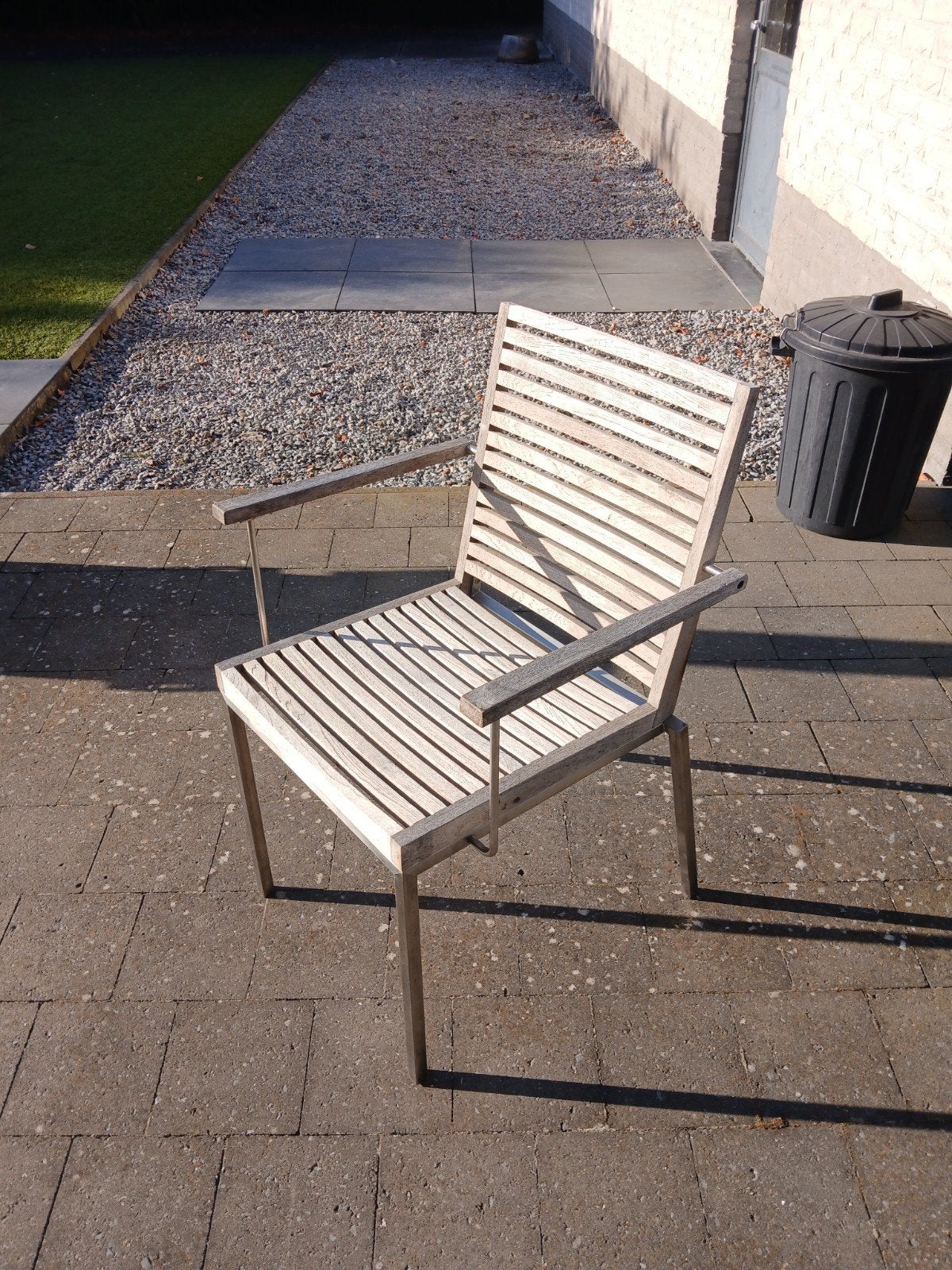 Tuinstoel hout , aluminium 5 stuks., Tuin en Terras, Tuinstoelen, Ophalen, Aluminium