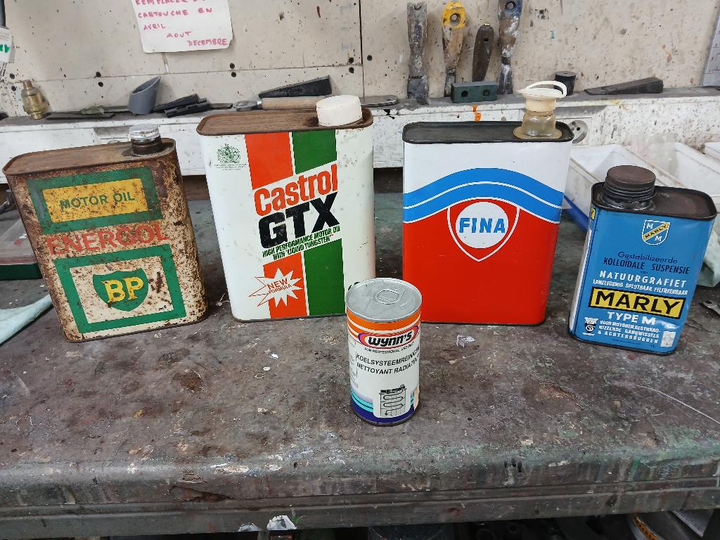 bidons vintage deco garage, Enlèvement, Utilisé