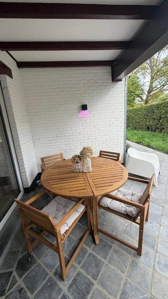 IKEA tuintafel, Tuin en Terras, Ophalen, Zo goed als nieuw, Rond, Hout