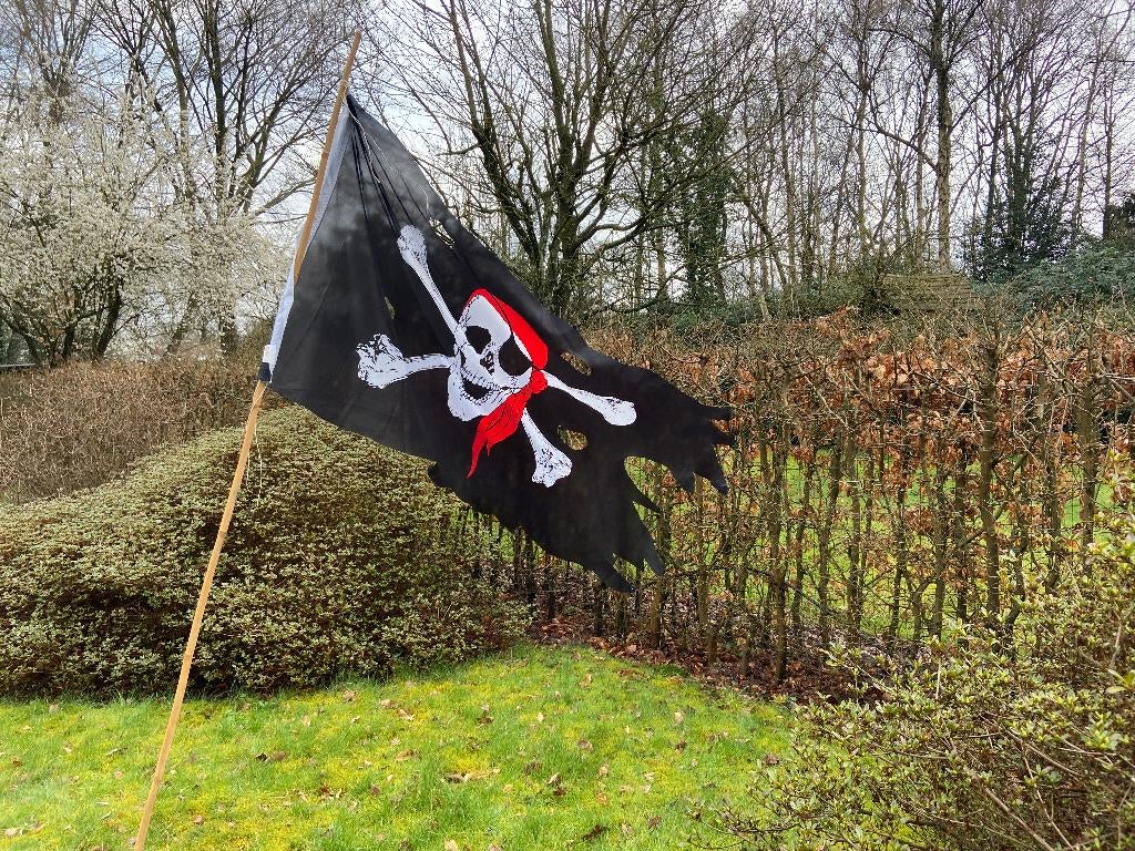 Piratenvlag: 1,50 x 0,80 m, Ophalen of Verzenden, Zo goed als nieuw
