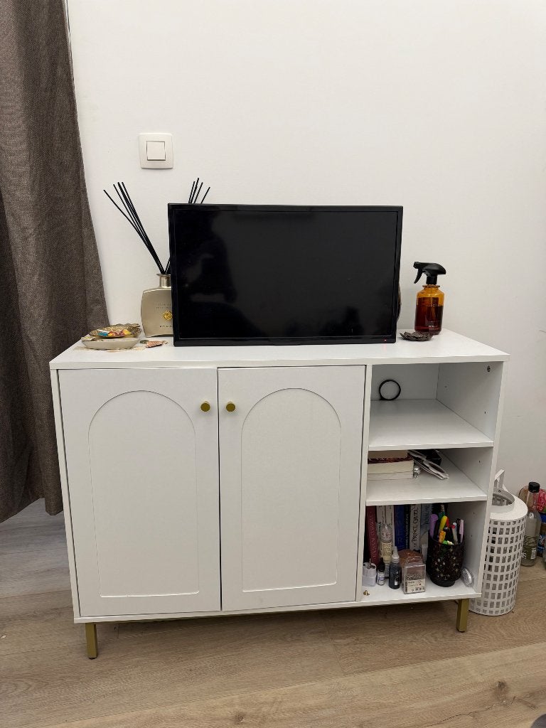 Meuble TV blanc, Enlèvement, Comme neuf, 25 à 50 cm, 100 à 150 cm