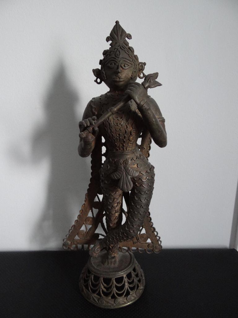 Ancienne statue en bronze Indien KRISHNA...Yoga...., Antiquités & Art, Enlèvement ou Envoi