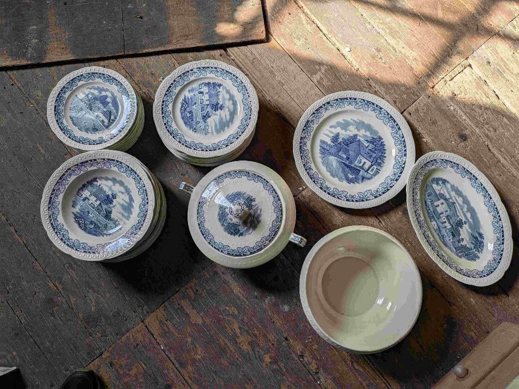 antiek servies "boerenhoeve" Société Céramique Maestricht, Ophalen