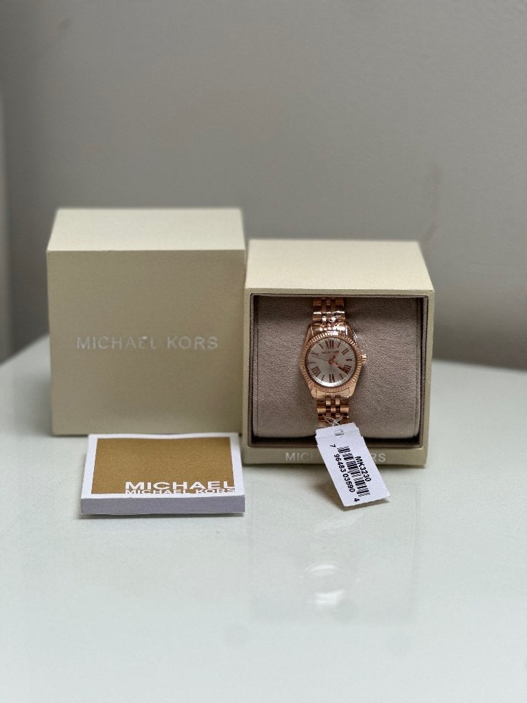 Michel Kors Little Lexington MK3230- Montre Femme Rose Gold, Handtassen en Accessoires, Horloges | Dames, Overige merken, Staal
