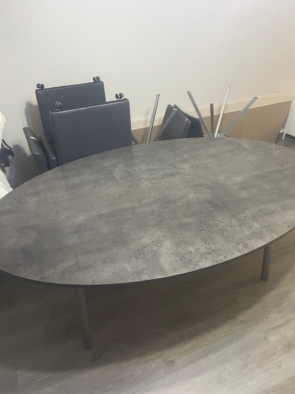 Ovaal marmerlook  eettafel, Huis en Inrichting, Tafels | Eettafels, Ophalen, Ovaal