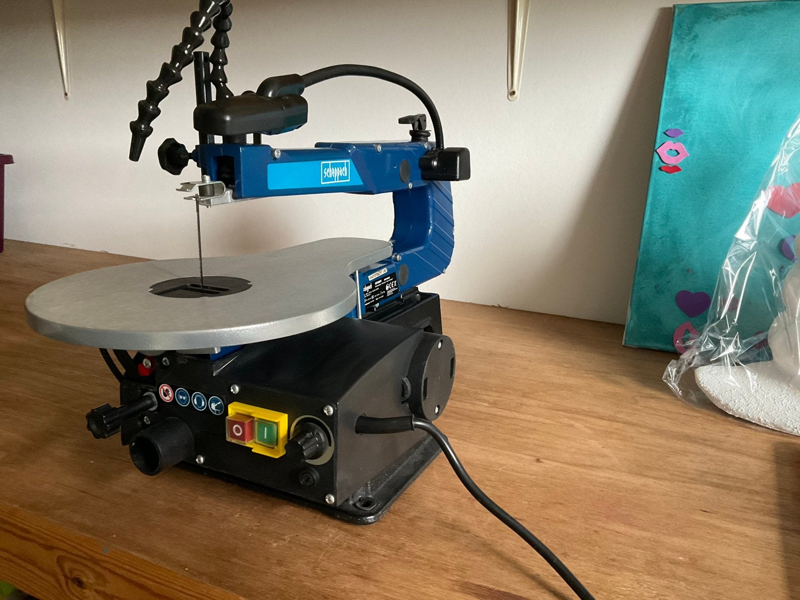 Scheppach SD1600V - Scie à chantourner - 120W - 134mm, Bricolage & Construction, Tours, Comme neuf, Enlèvement