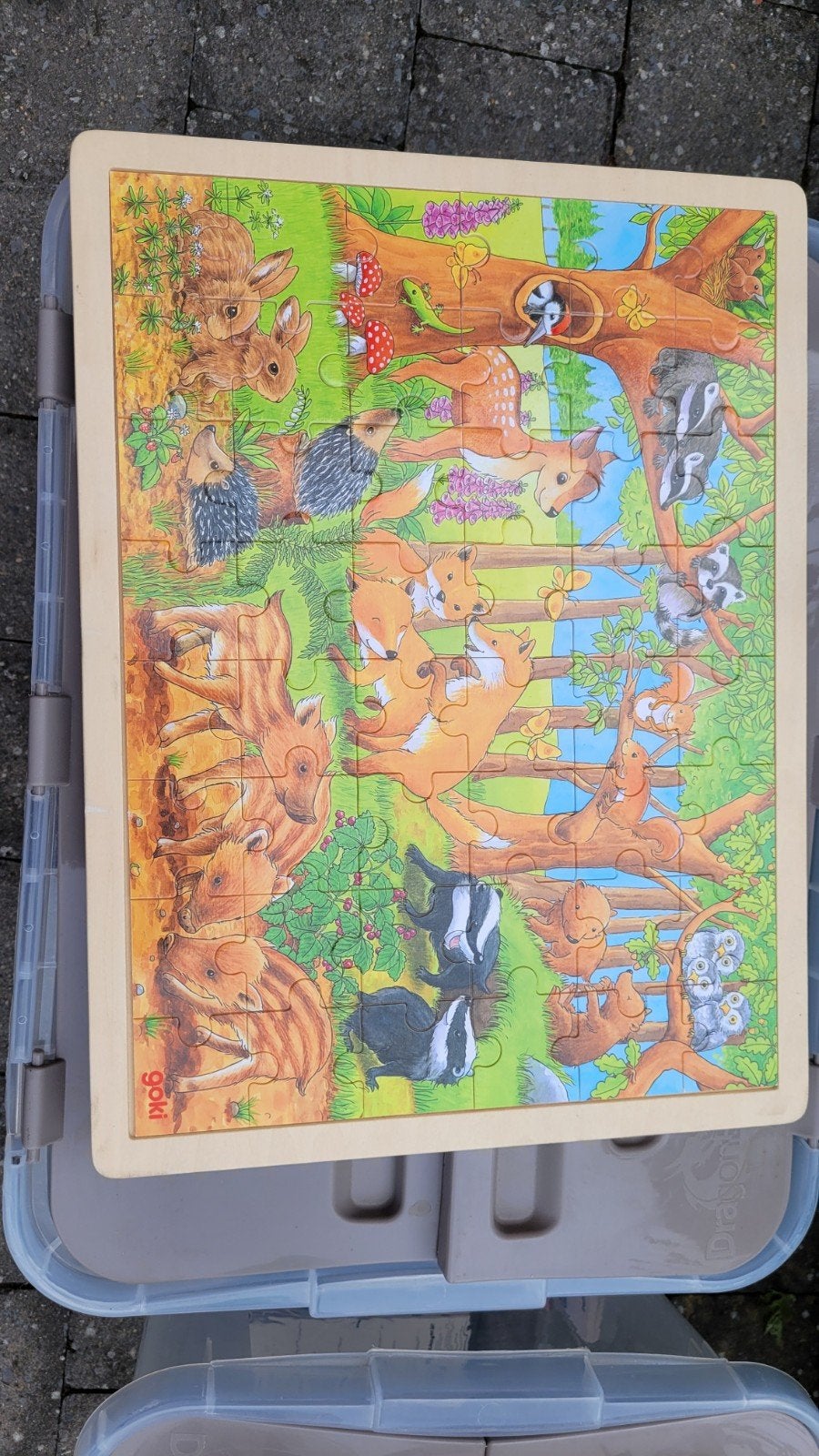 Legpuzzel hout goki, Enlèvement