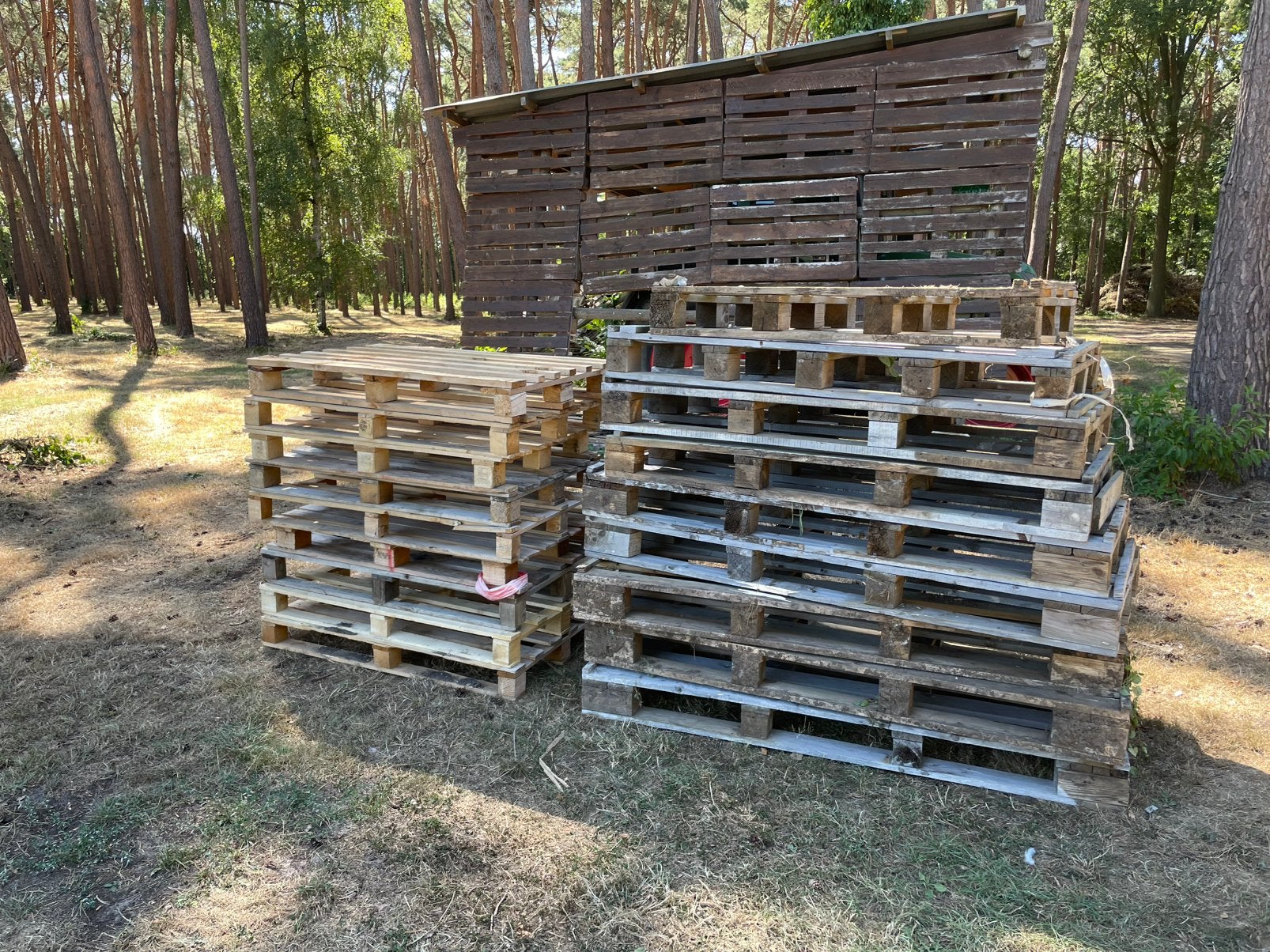 18 paletten, Doe-het-zelf en Bouw, Hout en Planken, Ophalen, Gebruikt