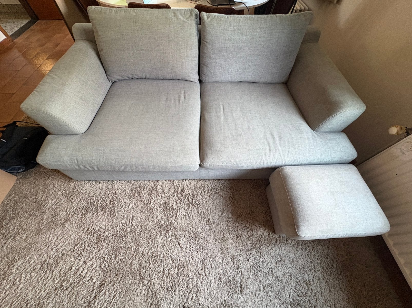 Licht grijze zetel, Ophalen, Gebruikt, 100 tot 125 cm, Tweepersoons
