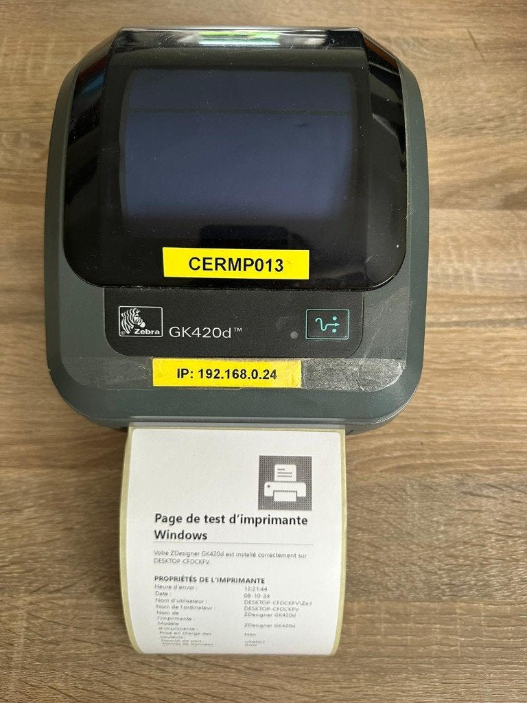 Imprimante thermique Zebra GK420d, Computers en Software, Printers, Zwart-en-wit printen, Gebruikt, Printer, Ophalen of Verzenden