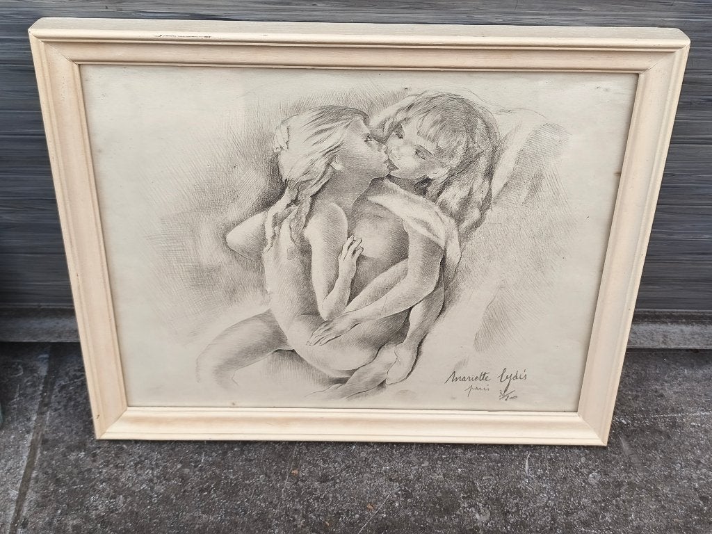Lithographie signe Mariette lydis, Antiquités & Art, Enlèvement ou Envoi