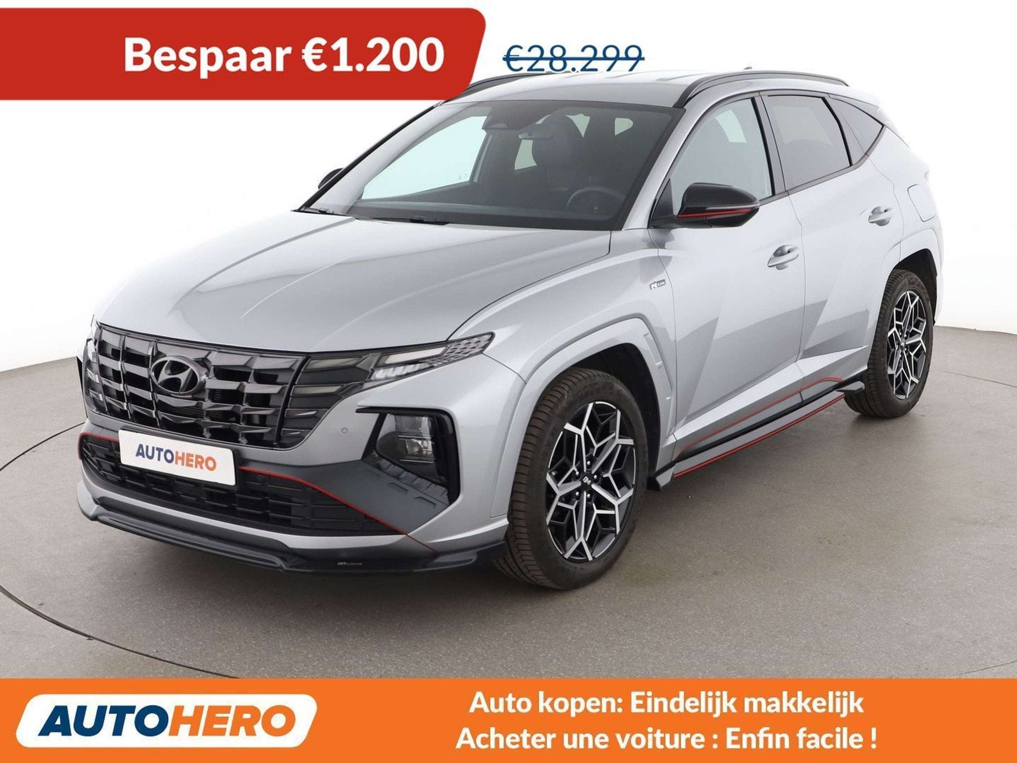 Hyundai Tucson 1.6 T-GDI Mild-Hybrid N Line 2WD, Autos, Argent ou Gris, Alcantara, Noir, 5 portes